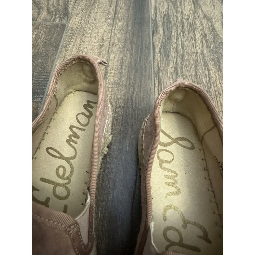 Sam Edelman Size 7.5M Carrin Pink Velvet Espadrille‎ Platform Shoes Comfort